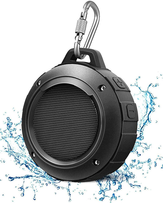 Outdoor Waterproof Bluetooth Speaker, Wireless Portable Mini Shower Travel Speaker with Subwoofer, Enhanced Bass, Built in Mic for Sports, Pool, Beach, Hiking, Camping