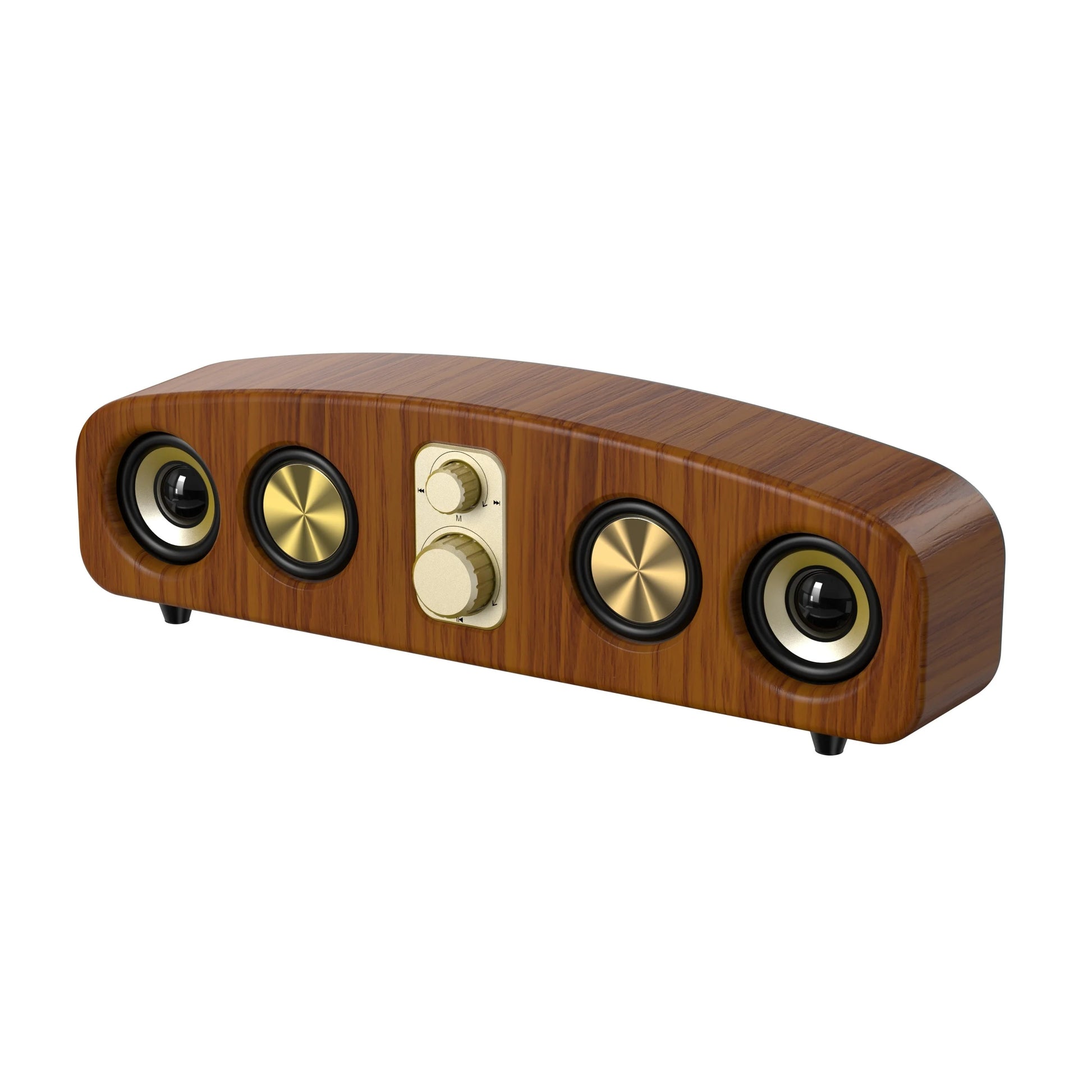 Desktop Wireless Speakers (Wood Grain), Portable Speakers, 3D Stereo and Subwoofer, Music, Movie Assisted Amplification Gifts